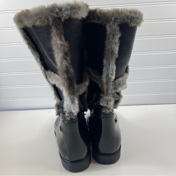 Stuart Weitzman Rebooting Faux-Fur-Trimmed Rain Boots Sz 7.5/38 - Picture 11 of 14